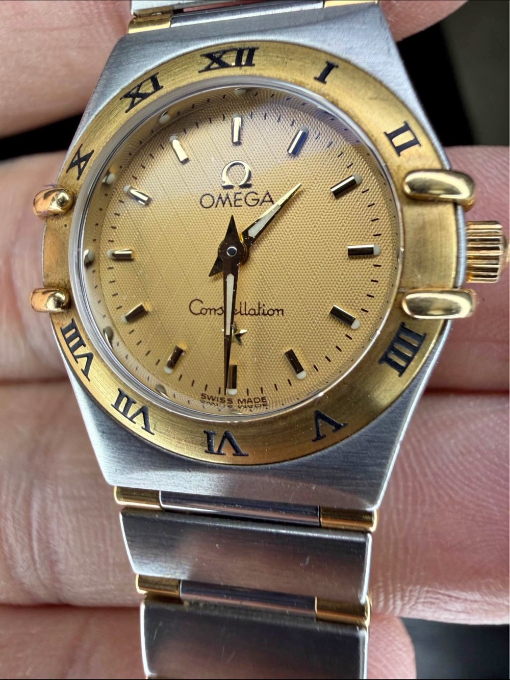 Omega Two-Tone Stainless Steel and Gold Bracelet Clasp